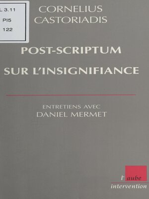 cover image of Post-scriptum sur l'insignifiance
